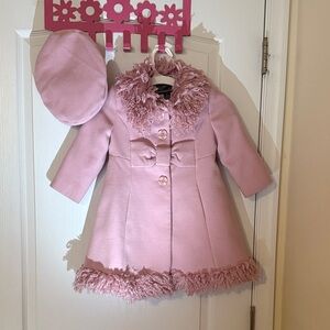 Rothschild Pink Textured Coat with Hat
